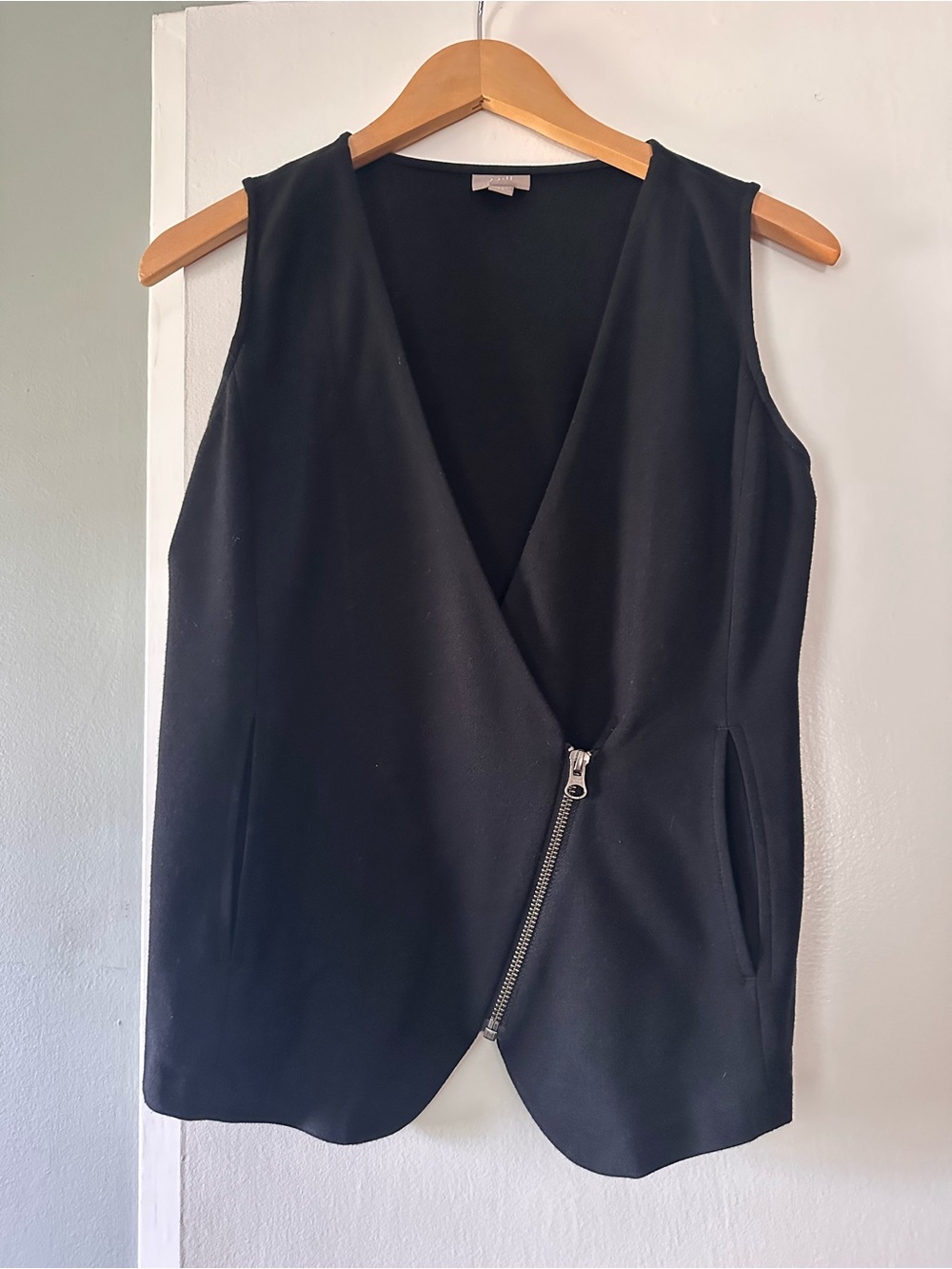 J. Jill Black Asymmetrical Zip Vest